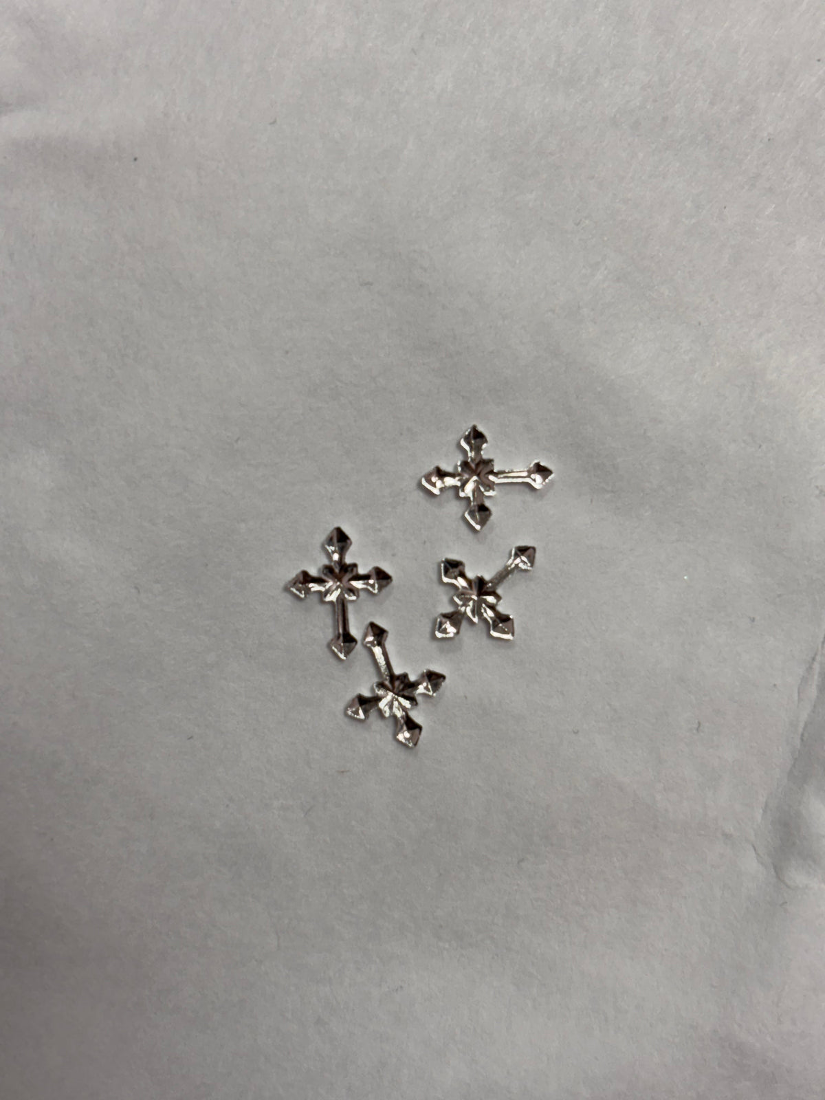 Metal Charms Silver Crosses 4pc #4