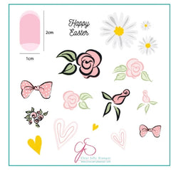 Steel Stamping Plate (8 x 8) Easter Egg Dainty Decals (CjSH-54)