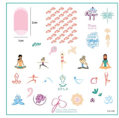 Plaque d'estampage en acier (8 x 8) Manger, dormir, faire du yoga, répéter ! (CjS-206)