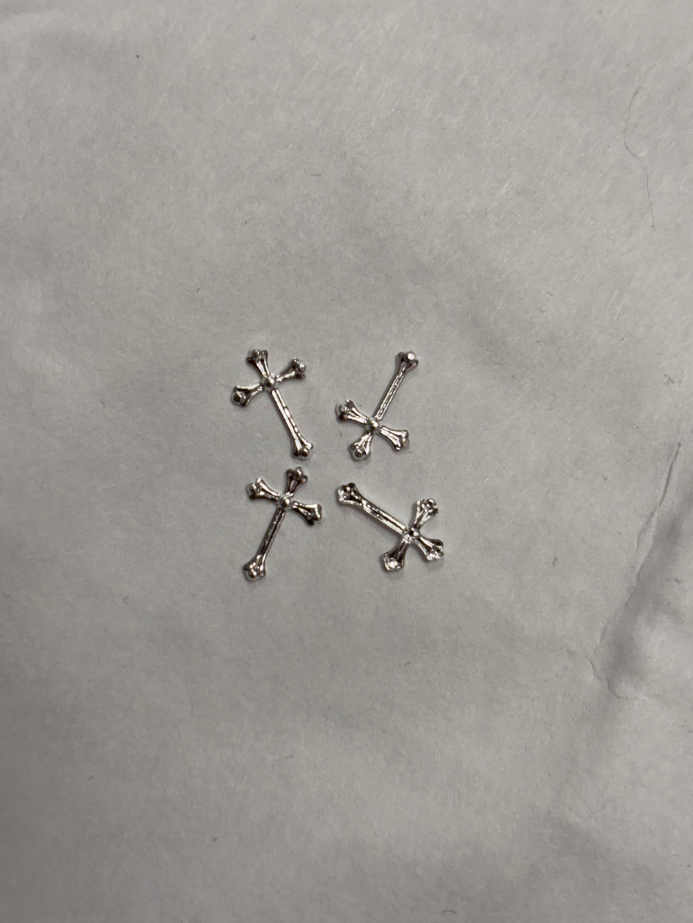 Metal Charms Silver Crosses 4pc #1