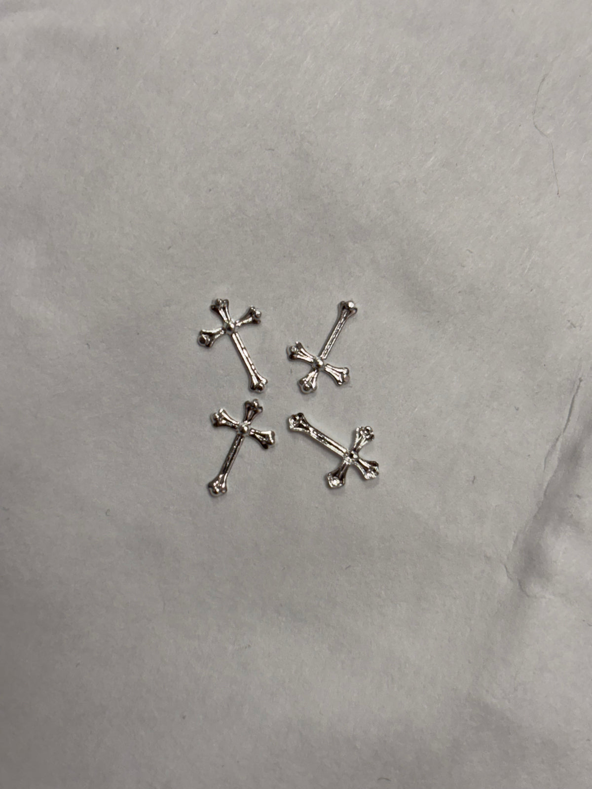 Metal Charms Silver Crosses 4pc #1