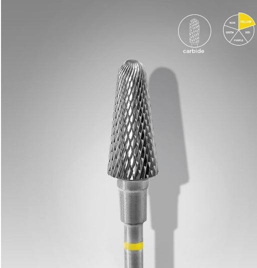 Foret à clous en carbure, « frustum » jaune, diamètre tête 6 mm / partie active 14 mm FT70Y060/14