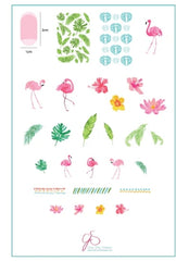 Steel Stamping Plate (14cm x 9cm) CJS- 57 Fabulous Flamingo