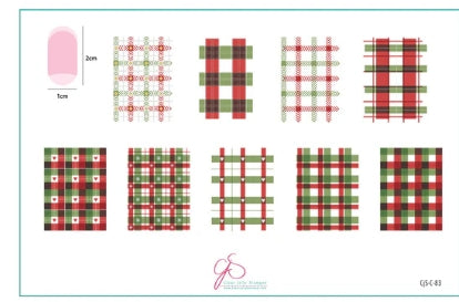 Plaque d'estampage en acier (14 cm x 9 cm) Plaid festif - Un (CjSC-84)