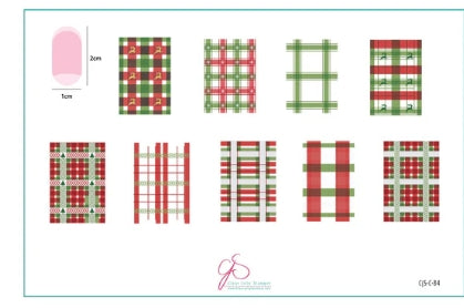 Steel Stamping Plate (14cm x 9cm) Festive Plaid - Two (CjSC-83)