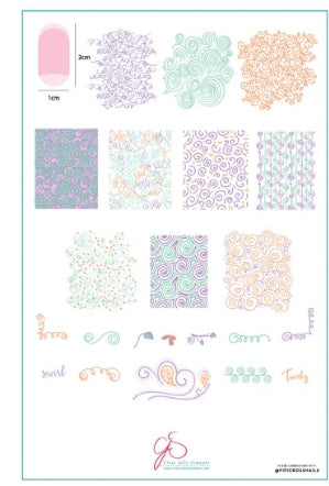 Steel Stamping Plate (14cm x 9cm) CjSLC-66 For the Love of Swirls