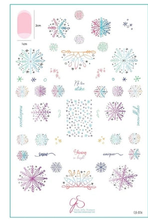 Plaque d'estampage en acier (14 cm x 9 cm) Frosty Flurries (CjS-326)