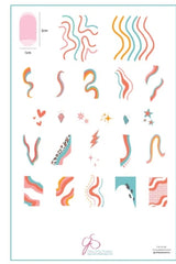 Steel Stamping Plate (14cm x 9cm) Funky Swirls (CjSLC-82)
