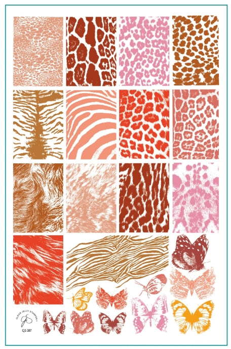 Steel Stamping Plate (14cm x 9cm) Fur-ever Flutter (CjS-387)