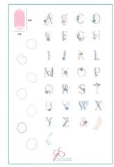 Steel Stamping Plate (14cm x 9cm) CJS-83 Garden Letters