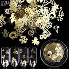 Gold Christmas metal shapes