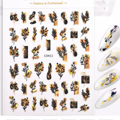 Leave Stickers Black/Gold C0411