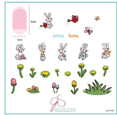 Groovy Bunny (CjSH-66) Steel Stamping Plate (8 x 8)