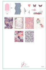 Plaque d'estampage en acier (14 cm x 9 cm) Série Grunge - Chic (CjS-201)