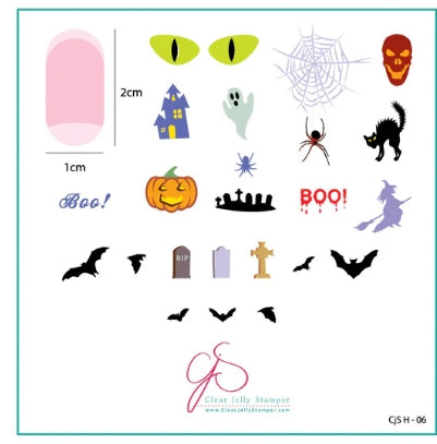 Plaques d'estampage en acier (6 cm x 6 cm) CJSH- 06 Halloween- BOO