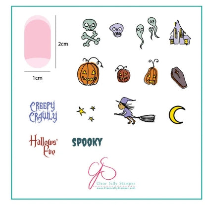 Plaques d'estampage en acier (6 cm x 6 cm) CJSH- 05 Halloween- Spooky