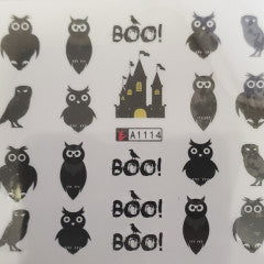 Water Decal Owl Halloween A1114