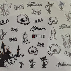 Water Decal Skull Halloween A1116