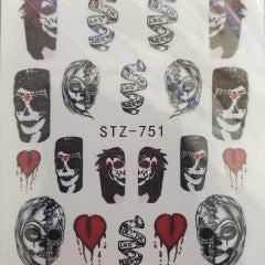 Water Decal Skull Halloween STZ 751