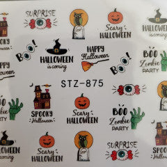 Halloween Water Decal STZ 875