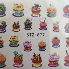 Water Decal Cupcake Halloween STZ 877