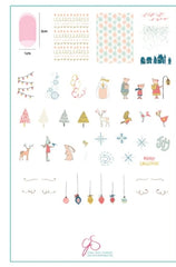 Steel Stamping Plate (14cm x 9cm) Happy Little Holiday (CjSC-31)