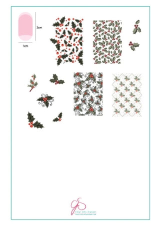 Plaque d'estampage en acier (14 cm x 9 cm) CjSC-45 Holly Jolly