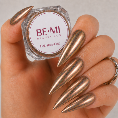 Rose Gold Holo Powder Chrome