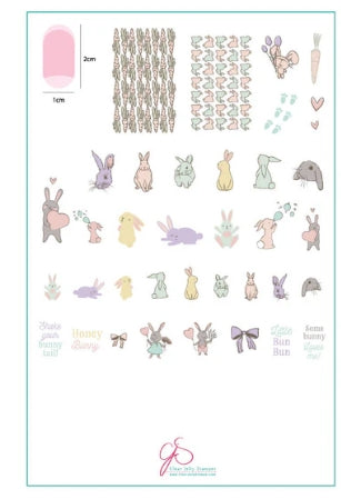 Plaque d'estampage en acier (14 cm x 9 cm) CjSH- 33 Honey Bunny
