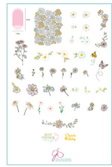 Plaque d'estampage en acier (14 cm x 9 cm) Je rêve de marguerites (CjS-104)