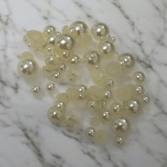 Off white pearls (Half Cut) Mix Sizes