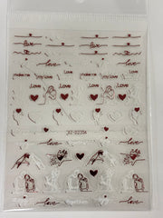 Valentines Stickers Metallic XZ-D2304