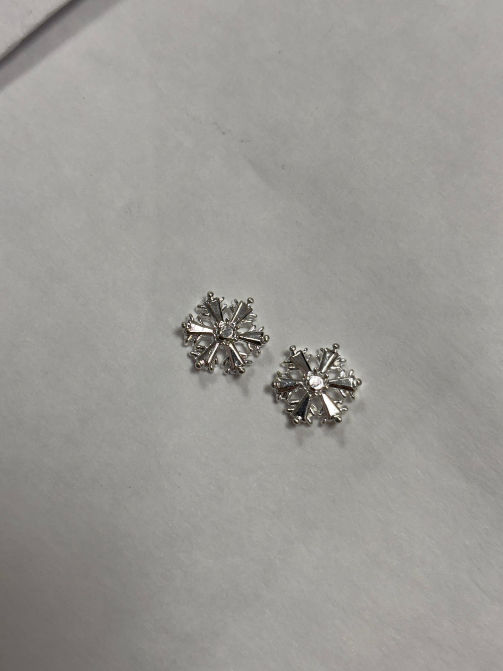 Metal Snowflake #3 Charms Silver 2pc