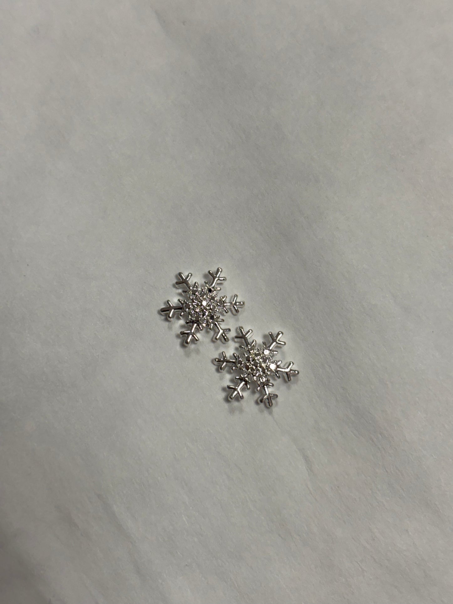 Metal Snowflake #2 Charms Silver 2pc