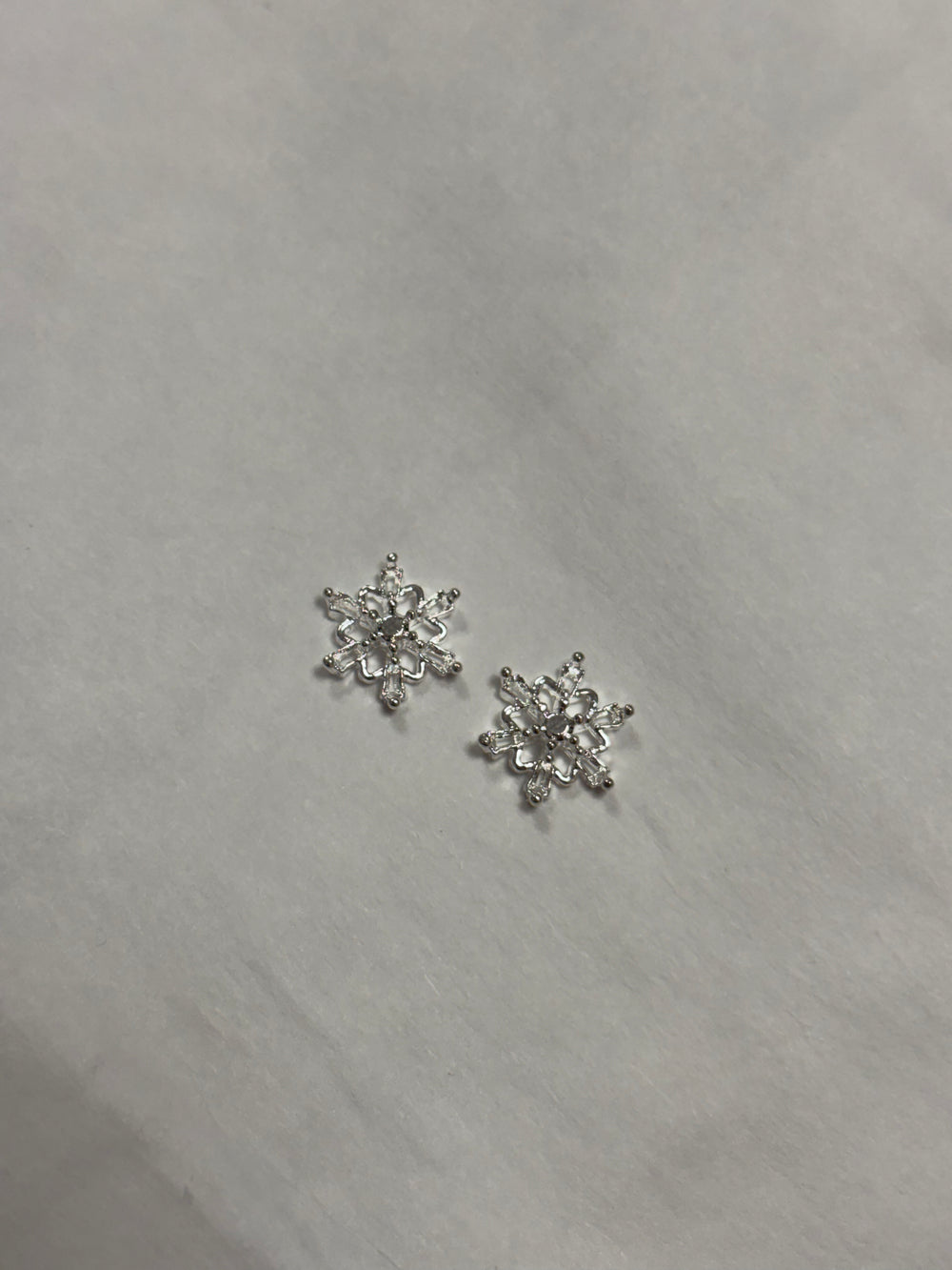 Metal Snowflake #4 Charms Silver 2pc