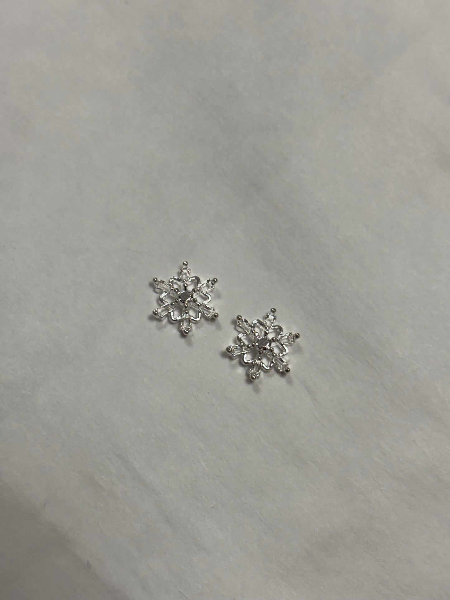 Metal Snowflake #4 Charms Silver 2pc
