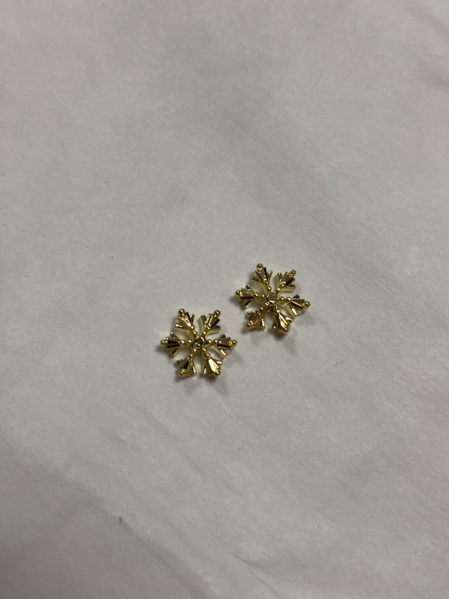 Metal Snowflake #5 Charms Gold 2pc
