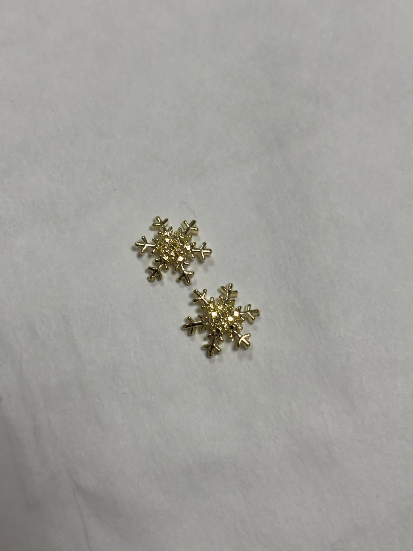 Metal Snowflake #4 Charms Gold 2pc