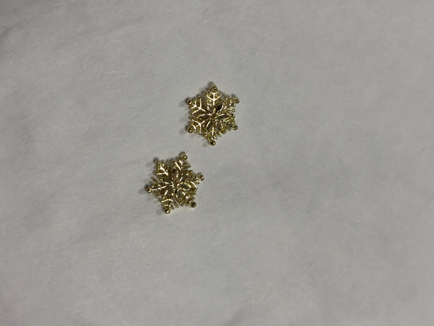 Metal Snowflake #3 Charms Gold 2pc