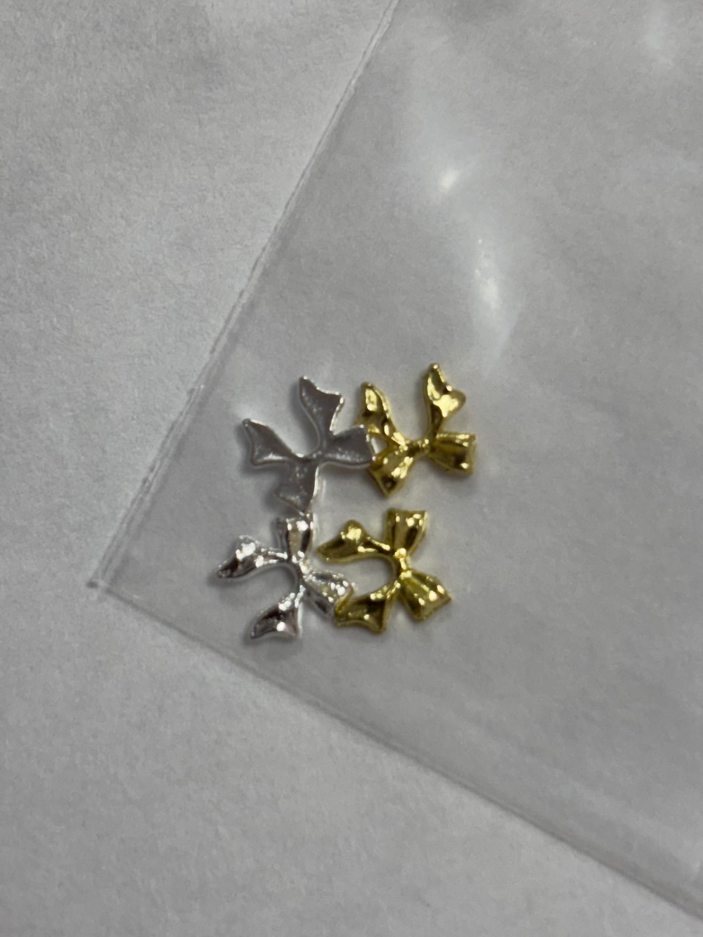 Metal Charms Silver/ Gold Bows 5mm 4pc