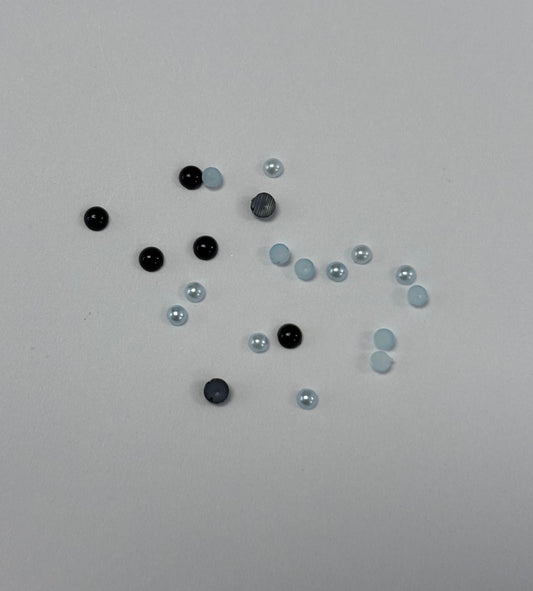 Black and Blue Pearl Charms (Plastic)