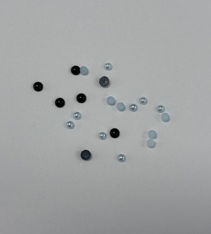 Black and Blue Pearl Charms (Plastic)