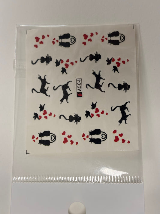 Water Decal Cat love A504