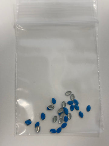 Metal Oval Charms Blue 30 pc