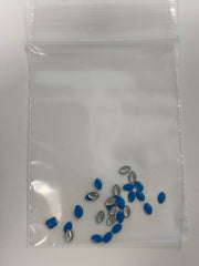 Metal Oval Charms Blue 30 pc