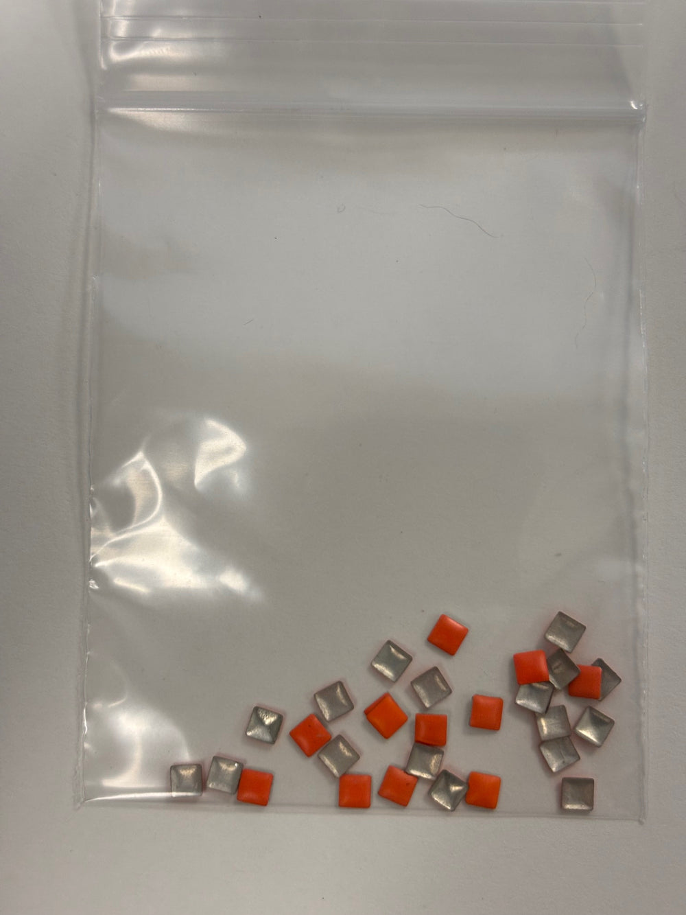Metal Square Charms Orange 30 pc