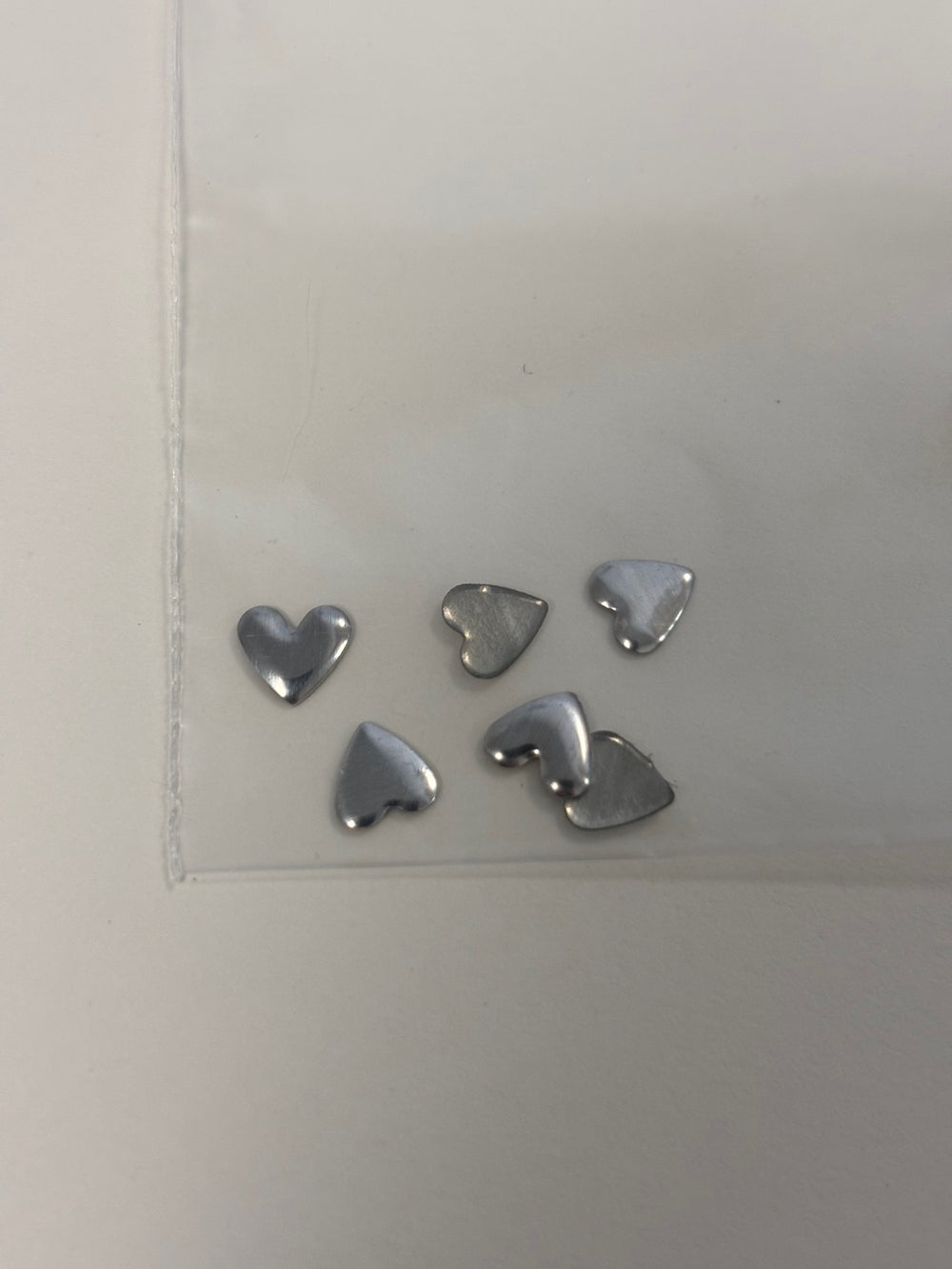 Metal Heart Charms 6 pc 5mm