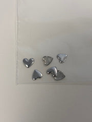 Metal Heart Charms 6 pc 5mm