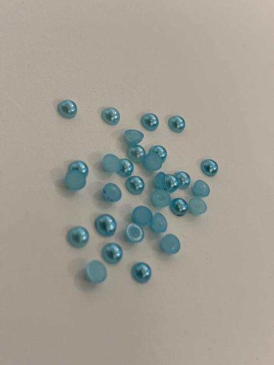 Light Blue Pearl Charms 30 pc 4mm