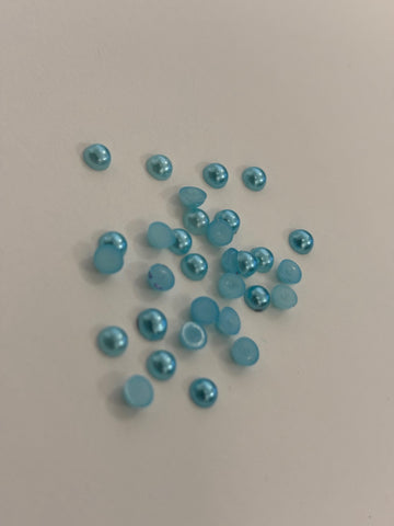 Light Blue Pearl Charms 30 pc 4mm